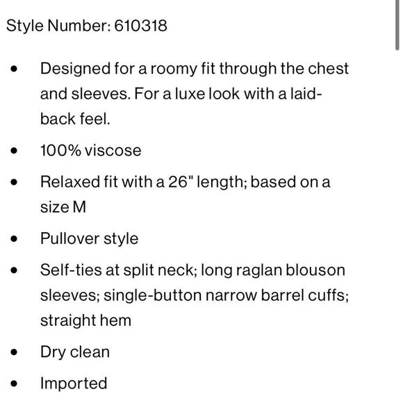 Club Monaco Tie Neck Swing Top. Black, Size XL. NWT. - Picture 11 of 11